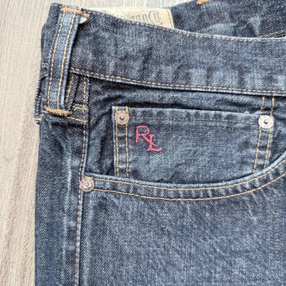 Polo Ralph Lauren Jeans Men 42x33 (tag32) Dark Wash Straight Leg Selvidge Denim - Picture 2 of 10
